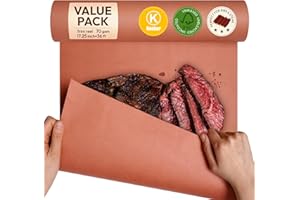 ‎KATBITE Butcher Paper, Metzgerpapier Pink, BBQ Kraftpapier 45 cm x 11 m - das Original Metzgerpapier für perfekt zubereitete saftige Gerichte - ideal für Langzeitgarung, Smoken und 'Low & Slow' Grillen