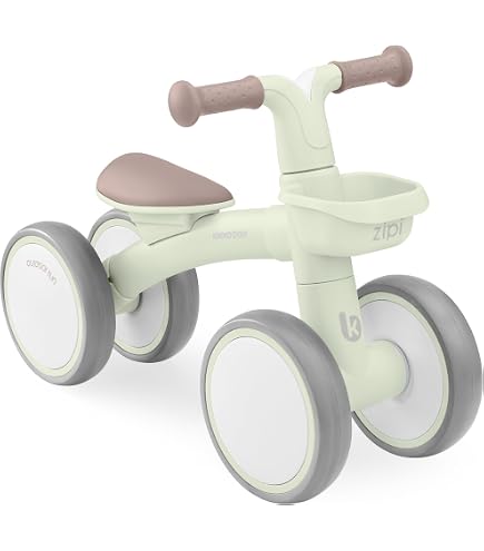 Draisienne Bébé Vélo d'Équilibre sans Pédal - 4 Roues Cadeau de Premier Anniversaire Noel pour Enfant 1 à 2 ans Rose/Bleu