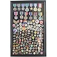 LARGE Pin Display Case Shadow Box Flag Display Case, with Glass Door, Black PC04-BL by DisplayGifts