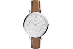 Fossil Jacqueline Damenuhr, Quarzwerk mit Edelstahl- und Lederarmband