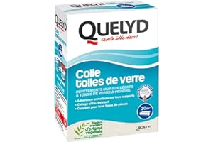 Quelyd – Pegamento de lona de vidrio concentrado – pegamento de fibra de vidrio en polvo listo para diluir – todos los soportes de pared – todas las habitaciones, incluyendo cocinas y baños – Sin