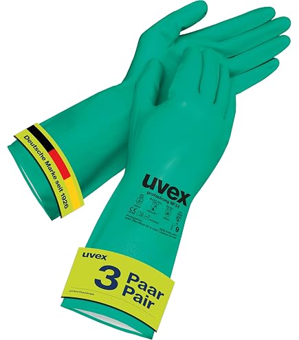 Uvex CN34 Chemikalienschutzhandschuhe – Hoher Komfort & Grip – Baumwollbeflockt, Größe 7 Baumarkt