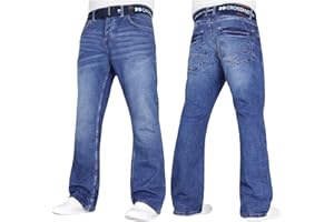 CROSSHATCH FORWARD THINKING Mens Crosshatch Stretch Bootcut Fit Fashion Jeans Trousers Free Belt Stylish Branded Denim by JeanBase
