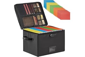 IPARTS EXPERT Fireproof Document Box, Fireproof File Boxs with Lock, Collapsible Storage Boxs with Zippers and Inserts Bag, Portable Home Office Safe Box for Letter/Legal Folder Pink (With Suspension Files)