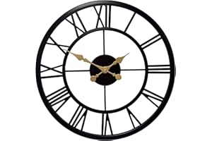 HH Home Hut Garden Wall Clock Roman Numerals Face Large Indoor Outdoor Giant Metal Copper 58cm