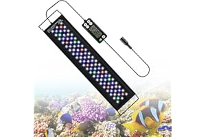 ‎NIKEEYEN Aquarium LED Beleuchtung, 18W Dimmbare Aquarienbeleuchtung mit Timer für 45cm 1075 lumen Aquarium Fisch Tank Fisch Pflanze mit Verstellbarer Halterung