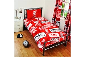 LIVERPOOL F.C. Kids Liverpool FC Print Football Club Single Duvet Quilt Cover Bedding Set