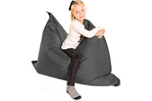 BEAN BAG HEAVEN Large Childrens Beanbag - The Cloud Jnr COVER ONLY in Charcoal - XL 120x100cm - Indoor & Outdoor Garden Kids Teen Giant Bean Bag - Waterproof