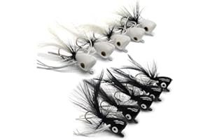 YZD Bass Popper Fly Kit de Moscas de Pesca con Mosca Seca Pesca De Bajo Panfish Popper Topwater Bait