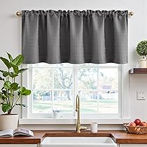 Rideau De Cuisine à Rayures Gris-beige 125x45 Cm - Lin Semi-transparent, Brise-vue élégant Pour Fenêtre Ou Placard