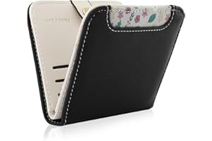 Pomelo Best Portafoglio da Donna Piccolo, Portafogli con Blocco RFID, Mini Portafoglio in Pelle PU, Design Elegante Stampa, Leggero e Pratico per la Vita Quotidiana e Viaggi (Nero)