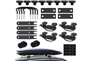 YSOOUA Dachbox Befestigung Universal 4 STK Dachbox Halterung Befestigung U Bügel mit Heavy Duty Kontermuttern und Bandagen Auto Van Montage Fitting Dachbox Halterung Installationszubehörsatz