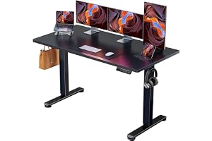 ErGear Height Adjustable Desk, 140 * 70cm Standing Desk, Home Office Desk with 4 Memory Smart Pannel, Black