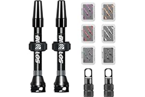AEYINO Presta Valve Tubeless Stem 44/60/80 mm, Valve Stem Kit with Valve Core Removal Tool for Road Bike/Mountain Bike/MTB, Fit Most Bicycle Rims, Super Light Durable Aluminum Stem Black