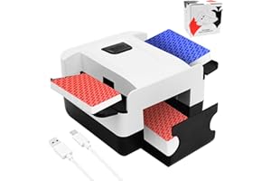 COLEESON Automatic Card Shuffler 1/2 Deck, One-Click Shuffling Mode, 2000mAh Rechargeable Shuffle Machine with Storage Bag, Low Noise for Blackjack, UNO, Skip-Bo