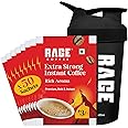 Rage Coffee Extra Strong Premium Blend Coffee Sachets - (Pack of 50) | Premium, Bold & Instant | Makes 50 Cups | Instant Coffee Sachets & Chicory- 100% Arabica Beans for Hot & Cold coffee Powder + Multi-purpose Shaker 400 ml