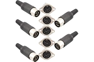 RUNCCI-YUN10pcs 8 Pines Conector Hombre a mujer DIN, soldar Conector DIN, para Interfaz midi,Clavija Teclado Piano, Controlador, Máquina de tambores, Secuenciador, Sampler, Procesador de efectos