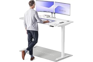 Desktronic Biurko z regulacją wysokości (160 x 80 cm) – biurko z regulacją wysokości, elektryczne, z cichym podwójnym silnikiem i ekranem dotykowym, wysoka nośność, stolik barowy HomePro