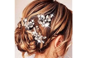 Unicra mariée mariage épingles à cheveux en cristal fleur cheveux pièces de mariée accessoires de cheveux de mariage pour femmes et filles paquet de 3 (argent)