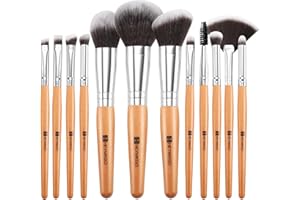 HEYMKGO Pennelli Make Up 12Set Pennelli Trucco Professionale Manico in Legno Professionale Kabuki in Fibra Sintetica Premium per Fondotinta Blush Correttore Ombretto Viso Potere