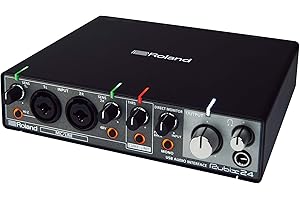 Roland Rubix24 2-In/4-Out USB Audio Interface | Hochauflösende Audioqualität | Aufnahme von Mikrofonen, Gitarren, Keyboards & mehr | Kompakte & robuste Konstruktion | Kompatibel mit Mac, PC & iPad