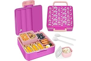 IJIAMY Brotdose Kinder mit Fächern, Bento Box Kinder mit 6 Fächern Lunchbox Kinder Auslaufsicher, Jausenbox Kinder für Mädchen & Jungen, Vesperdose, Perfekt für Schule, Kindergarten & Ausflüge