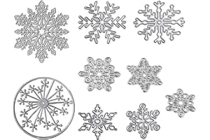 CCCYMM Set of 9 Carbon Steel Different Design Snowflake Cutting Dies Stencil Template for Xmas Card Making, Scrapbooking, Photo Album Embossing DIY Crafts