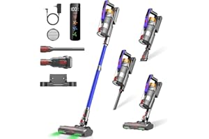 Infaebo Aspirapolvere Senza Fili, 35KPa/400W/45Min, Dotato di Contenitore da 1,8 litri e Spazzola Anti-Groviglio Scopa Elettrica Senza Fili, Utilizzabile per peli di Animali Domestici,Casa, Auto, Blu