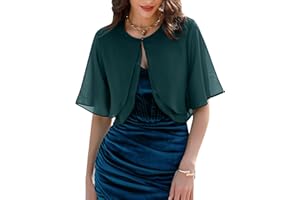 Irevial Bolero Damen Festlich Elegant Kurz Strickjacke Bolerojacke Schulterjacke Jäckchen für Abendkleid Hochzeit 3/4 Ärmel