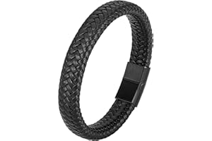 Mochity Lederarmband Herren, 21cm Armbänder Armband Männer, Schwarz Braun Blau Grün Rot Weiß Armband Leder Für Männer, Vatertagsgeschenk Für Papa, Schmuck Herren Papa Geschenk