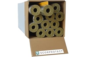 SCORPROTECT Enveloppe du tuyau en aluminium laminé, isolation du tuyau en laine de roche avec conductivité thermique 0,040 (42 x 30 mm x 1 mètre)