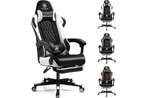 GTPLAYER Gaming Chair, Ergonomic Computer Chair with Footrest, Headrest and Lumbar Support Height Adjustable Gaming Chairs 360° Swivel Office