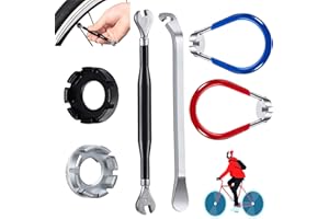 PhoenixDN 6 Pcs Outil pour Rayons de Vélo, Vélo Outils Levier Démonte, Clé de Roue de Vélo, Outil de Clé à Rayon, Roue Outils de Réparation pour Réparer Les Rayons de Vélo 10-15G