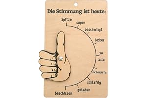 GODNEEI 1 Stimmungsbarometer, Handgeschnitzte Stimmungsmanagement-Ornamente Aus Holz, Einzigartige Bürodekorationen, Geeignet Für Eltern-Kind-Interaktion Und Schreibtisch Deko, 6.69 × 4.33 Inches