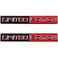 2Pcs Limited Edition Emblem Car Badges Sticker Decal Fit For Car Moto Truck (Black Red)