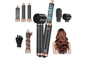 Souvik Spazzola Asciugacapelli Multifunzione, Automatico Arricciacapelli, Piastra per Capelli, Hair Dryer, Spazzola ad Aria Calda, Per Asciugare, Lisciare, Volumizzante, Capelli Ricci