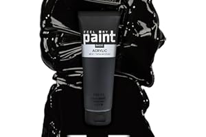 FeelMyPaint Colore Acrilico Nero – 120 ml di vernice artistica ad alta pigmentazione per tela, carta, tessuto, legno, vetro, ceramica, metallo, pietra
