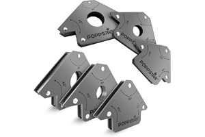 Poppstar svetsmagnet (svetsvinkel, hållkraft 2x 11,3 kg - 45/90/135°, 2x 22,6 kg - 45/90/135°, 2x 34 kg - 45/90/135°), 6-pack