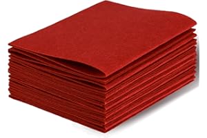 DIVINA VITAE Felt Sheets Fabric, 7" x 11" Soft Felt Fabric for Crafts 10Pcs Halloween Christmas Fabrics Fall Felts for DIY and Sewing Projects (Red)