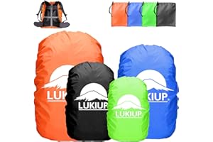 LUKIUP Funda Lluvia Mochila, 30-75L Funda Impermeable Mochila con Patrón Reflectante, Protector Mochila para Mochilas Escolares para Senderismo Excursionismo Camping en Bicicleta