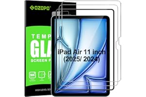 GOZOPO Protector de Pantalla para iPad Air 11 Pulgadas M3 (2025)/ iPad Air 11 Pulgadas M2 (2024) con Marco de Instalación 9H HD Película de Cristal Templado, [2 Piezas]