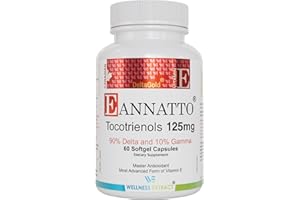WELLNESS EXTRACT Eannatto Tocotrienols Vitamin E Supplements Tocopherol Free, Supports Immune Health, Non-GMO, Gluten Free & Antioxidant (125MG 60 Softgels)