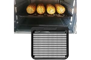 UxradG Plaque de cuisson Air Fryer pour four - Poêle à frire - Grille amovible de cuisine - Anti-adhésive - Pour four - Accessoires de four (26 x 23 cm)