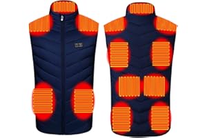 LJHH Gilet Chauffant Homme et Femme électrique Chargement USB Veste Chauffante sans Manche Vêtements Chauffant Hiver Chaud Léger Manteau Doudoune Veste pour Camping Le Ski en Plein Air S-6XL