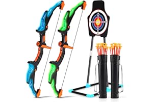 GIAPOO Bow and Arrow Set for Kids - Archery Set with LED Lights - kids bow and arrow set Includes 20 Suction Cup Arrows, 2 Quivers, Standing Target, Outdoor Toys Gifts for 3-12 Years Old Boys Girls Kid