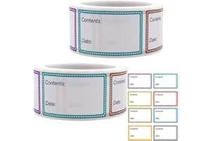 BNFGD 2 Rolls 1000 Pieces Freezer Labels,Removable Food Labels Stickers Easy Peel Off Refrigerator Freezer for Home or Restaurant Food Container