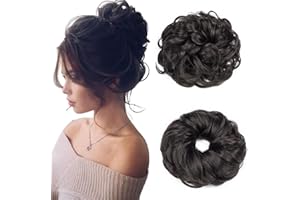 Cybelleza Hairpiece Hair Extensions Naturalne Scrunchies Updos Faliste Kręcone 40 g WOLUMINALNE Hairpiece Kucyk Hairpiece Hairpiece Faliste Updos (Naturalna Czarna)