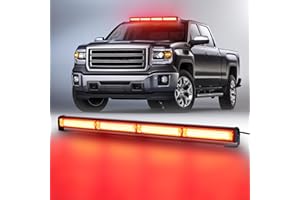 ‎DINFU Dinfu 17 Blinkende Stroboskop-Modi LED Warnleuchte Blitzleuchte Rundumleuchte Auto Lichtleiste für LKW Dach Oben Rot Warnlicht (40W)