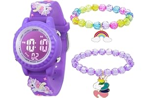 MAMIDDLE Cyfrowy zegarek dziecięcy chłopiec dziewczynka 30 m cyfrowy zegarek sportowy wodoodporny z alarmem datownika 7 kolorów LED podświetlenie