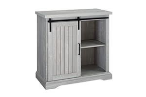 WALKER EDISON Eden Bridge Designs 32" Modern Rustic Cottage Country Farmhouse Sideboard/ TV Stand/ Storage Cabinet with Sliding Door - Stone Grey